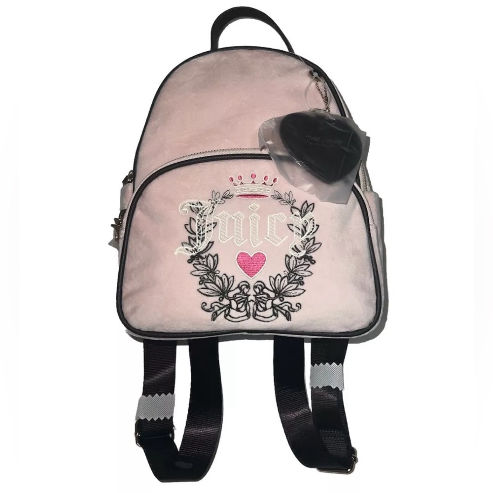 Juicy Couture Powder Blush Heritage Backpack Velour Bag - NWT